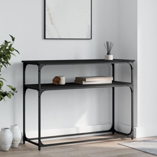 HOMEELIKE Robuster Konsolentisch in Schwarz mit Metallrahmen und verstellbaren Beinen HOMEELIKE Robuster Konsolentisch in Schwarz mit Metallrahmen und verstellbaren Beinen von HOMEELIKE