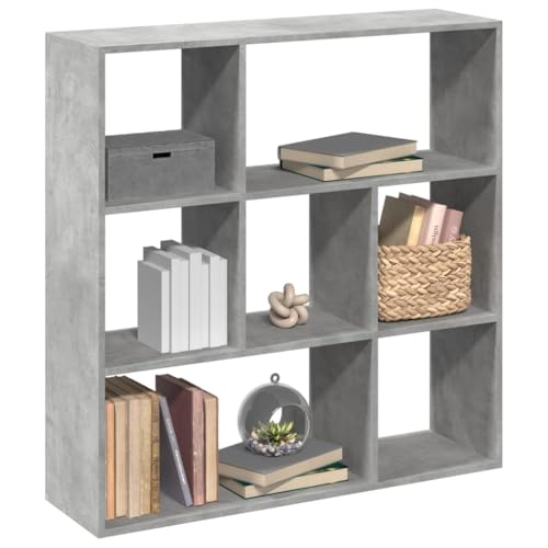 HOMEELIKE Robustes B¨¹cherregal in Betongrau 102x29x103,5 cm als Raumteiler ¨C viel Stauraum f¨¹r Wohnzimmer, B¨¹ro & Keller von HOMEELIKE
