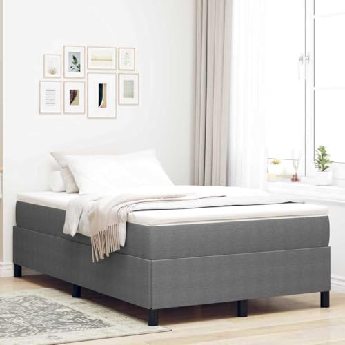 HOMEELIKE Robustes Schlafzimmerbett 120x200 cm Hellgrau Mit Stoffbezug von HOMEELIKE