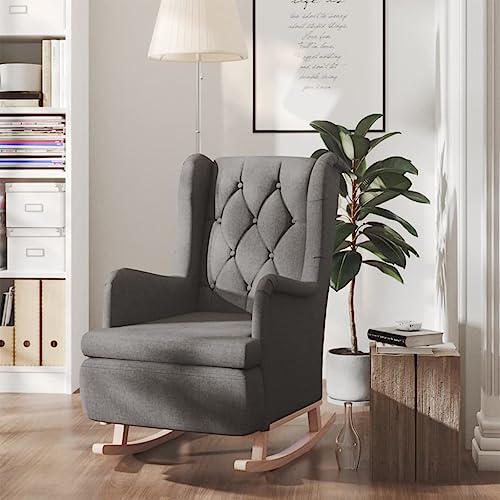 HOMEELIKE Schaukelsessel mit Kautschukholz-Beinen Dunkelgrau Stoff HOMEELIKE Schaukelsessel mit Kautschukholz-Beinen Dunkelgrau Stoff von HOMEELIKE