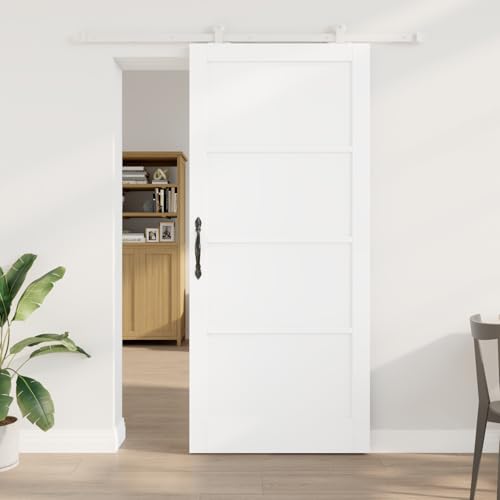 HOMEELIKE Schiebet¨¹r ORKDAL Wei? Holz 93 x 211 cm Schiebe-Komponenten von HOMEELIKE
