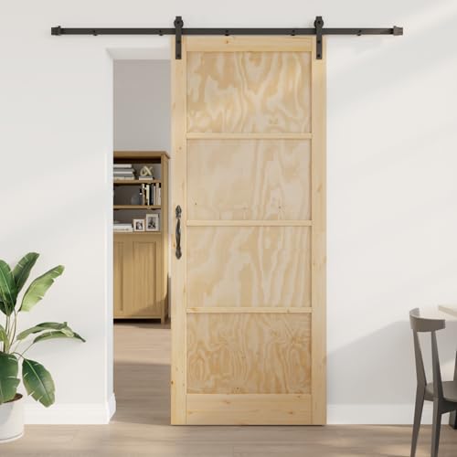 HOMEELIKE Schiebet¨¹r mit Beschlag Set 93x232 cm aus massivem Holz Kiefer HOMEELIKE Schiebet¨¹r mit Beschlag Set 93x232 cm aus massivem Holz Kiefer von HOMEELIKE