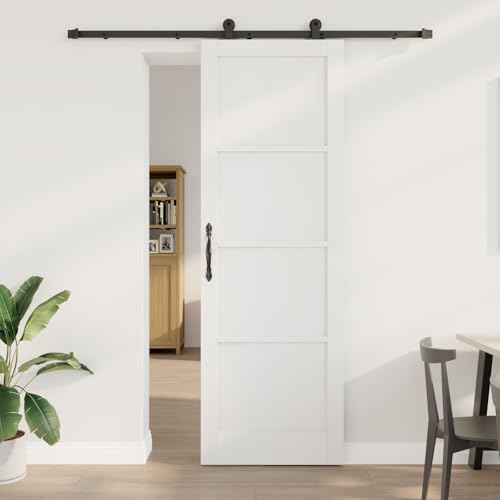 HOMEELIKE Schiebet¨¹r mit Beschlag-Set Wei? 78x232 cm Massivholz Kiefer von HOMEELIKE