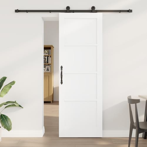 HOMEELIKE Schiebet¨¹r mit Beschlagset Wei? 73.5x211 cm Aus solidem Holz Kiefer HOMEELIKE Schiebet¨¹r mit Beschlagset Wei? 73.5x211 cm Aus solidem Holz Kiefer von HOMEELIKE
