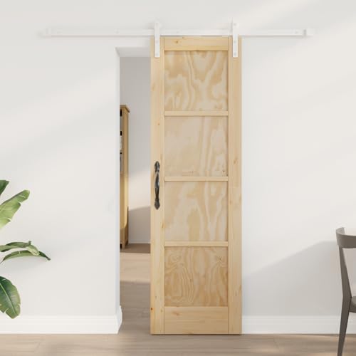 HOMEELIKE Schiebet¨¹r mit Hardware-Set 61x198.5 cm Massivholz Kiefer von HOMEELIKE