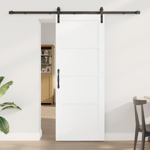 HOMEELIKE Schiebet¨¹r mit Montageset Wei? 78x202 cm aus massivem Holz HOMEELIKE Schiebet¨¹r mit Montageset Wei? 78x202 cm aus massivem Holz von HOMEELIKE