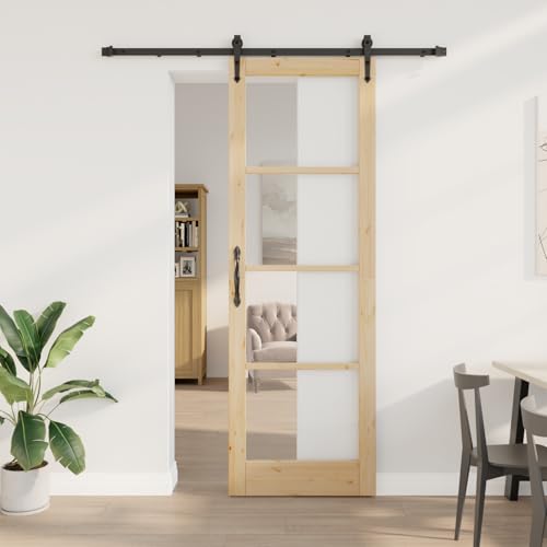 HOMEELIKE Schiebet¨¹r mit Zubeh?r Set 78x232 cm Massivholz Kiefer von HOMEELIKE