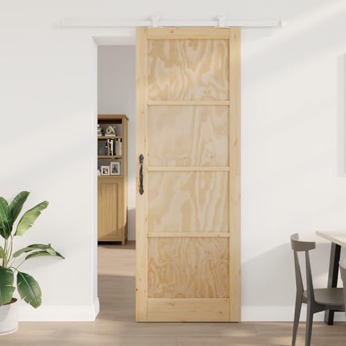 HOMEELIKE Schiebet¨¹r mit Zubeh?rset 83x232 cm aus massivem Holz Kiefer HOMEELIKE Schiebet¨¹r mit Zubeh?rset 83x232 cm aus massivem Holz Kiefer von HOMEELIKE