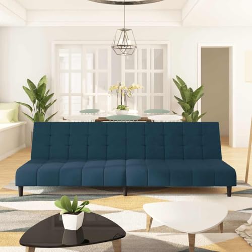 HOMEELIKE Schlafsofa 2-Sitzer Blau Samt HOMEELIKE Schlafsofa 2-Sitzer Blau Samt von HOMEELIKE