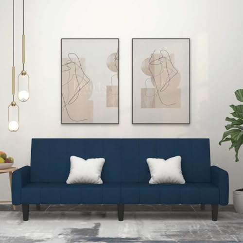 HOMEELIKE Schlafsofa 2-Sitzer Blau Samt von HOMEELIKE