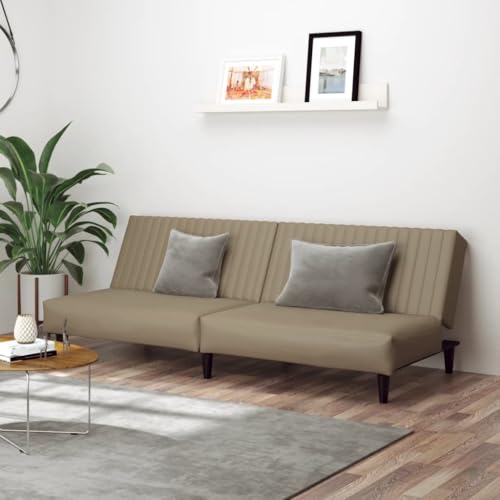 HOMEELIKE Schlafsofa 2-Sitzer in Cappuccino-Braunem Kunstleder - Schnell von Sofa zu Bett, Fuer Studentenzimmer und kleine Wohnungen HOMEELIKE Schlafsofa 2-Sitzer in Cappuccino-Braunem Kunstleder - Schnell von Sofa zu Bett, Fuer Studentenzimmer und kleine Wohnungen von HOMEELIKE