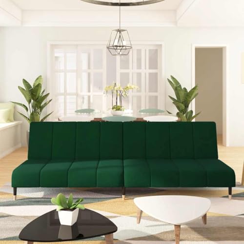 HOMEELIKE Schlafsofa 2-Sitzer Dunkelgr¨¹n Samt von HOMEELIKE