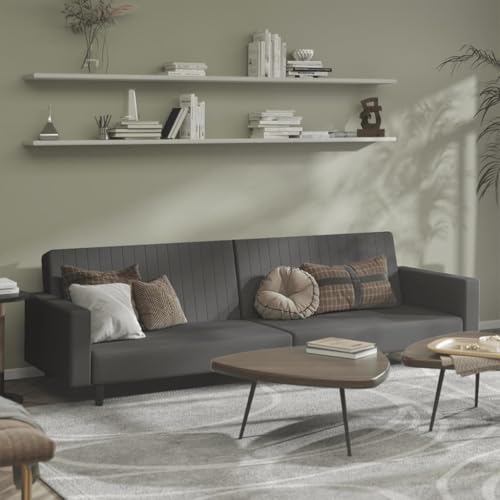 HOMEELIKE Schlafsofa 2-Sitzer Dunkelgrau Samt von HOMEELIKE