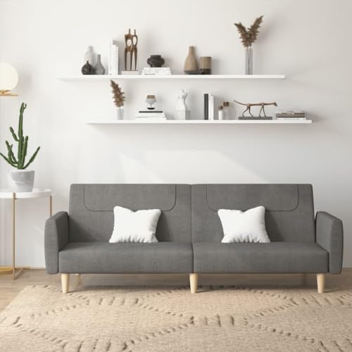 HOMEELIKE Schlafsofa 2-Sitzer Dunkelgrau Stoff von HOMEELIKE