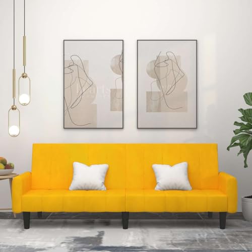 HOMEELIKE Schlafsofa 2-Sitzer Gelb Samt HOMEELIKE Schlafsofa 2-Sitzer Gelb Samt von HOMEELIKE