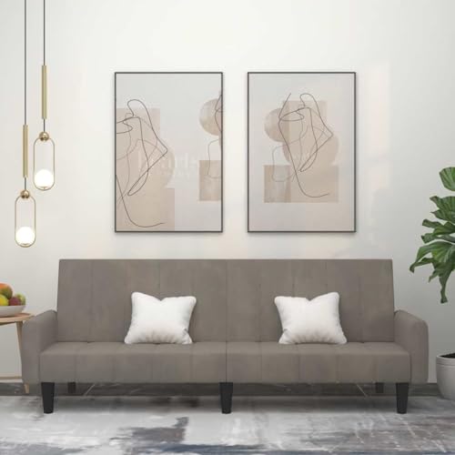 HOMEELIKE Schlafsofa 2-Sitzer Hellgrau Samt HOMEELIKE Schlafsofa 2-Sitzer Hellgrau Samt von HOMEELIKE