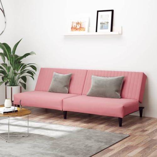 HOMEELIKE Rosa Samt 2-Sitzer Schlafsofa mit Robustem Holzrahmen, Ideal Fuer Heimkino, Keller und Kleinere Raeume HOMEELIKE Rosa Samt 2-Sitzer Schlafsofa mit Robustem Holzrahmen, Ideal Fuer Heimkino, Keller und Kleinere Raeume von HOMEELIKE