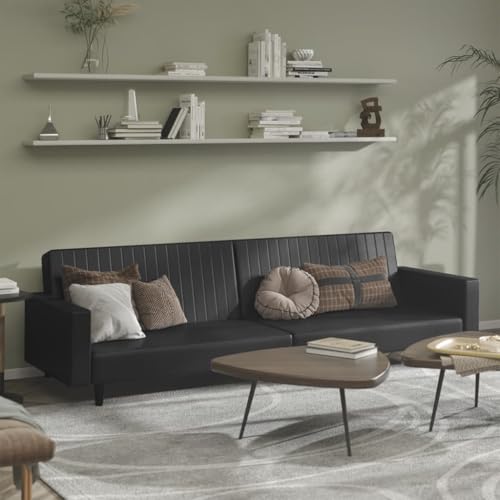 HOMEELIKE Schlafsofa 2-Sitzer Schwarz Kunstleder HOMEELIKE Schlafsofa 2-Sitzer Schwarz Kunstleder von HOMEELIKE