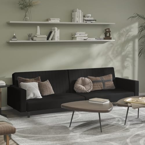 HOMEELIKE Schlafsofa 2-Sitzer Schwarz Samt HOMEELIKE Schlafsofa 2-Sitzer Schwarz Samt von HOMEELIKE