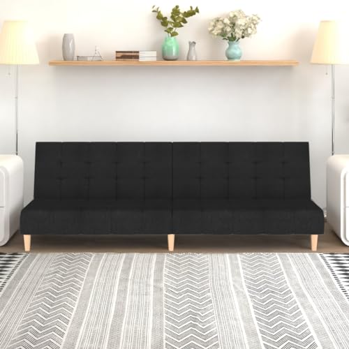HOMEELIKE Schlafsofa 2-Sitzer Schwarz Stoff HOMEELIKE Schlafsofa 2-Sitzer Schwarz Stoff von HOMEELIKE