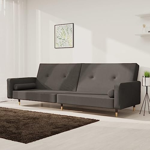HOMEELIKE Schlafsofa 2-Sitzer mit 2 Kissen Dunkelgrau Samt HOMEELIKE Schlafsofa 2-Sitzer mit 2 Kissen Dunkelgrau Samt von HOMEELIKE