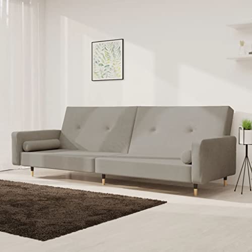 HOMEELIKE Schlafsofa 2-Sitzer mit 2 Kissen Hellgrau Samt HOMEELIKE Schlafsofa 2-Sitzer mit 2 Kissen Hellgrau Samt von HOMEELIKE