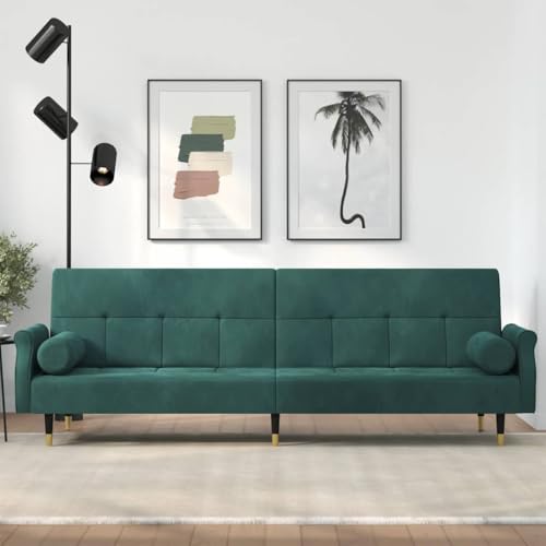 HOMEELIKE Schlafsofa mit Kissen Dunkelgr¨¹n Samt HOMEELIKE Schlafsofa mit Kissen Dunkelgr¨¹n Samt von HOMEELIKE