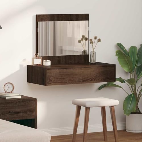 HOMEELIKE Schminktisch mit Schubladen Braun 83 x 40 x 70 cm Holzwerkstoff HOMEELIKE Schminktisch mit Schubladen Braun 83 x 40 x 70 cm Holzwerkstoff von HOMEELIKE