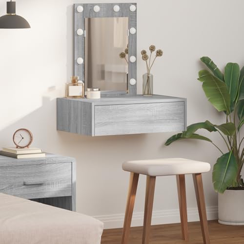 HOMEELIKE Schminktisch mit Schubladen Grau 60 x 40 x 70 cm Holzwerkstoff HOMEELIKE Schminktisch mit Schubladen Grau 60 x 40 x 70 cm Holzwerkstoff von HOMEELIKE