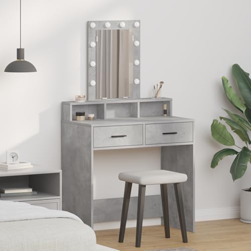 HOMEELIKE Schminktisch mit Schubladen Grau 79 x 41 x 140 cm Holzwerkstoff HOMEELIKE Schminktisch mit Schubladen Grau 79 x 41 x 140 cm Holzwerkstoff von HOMEELIKE