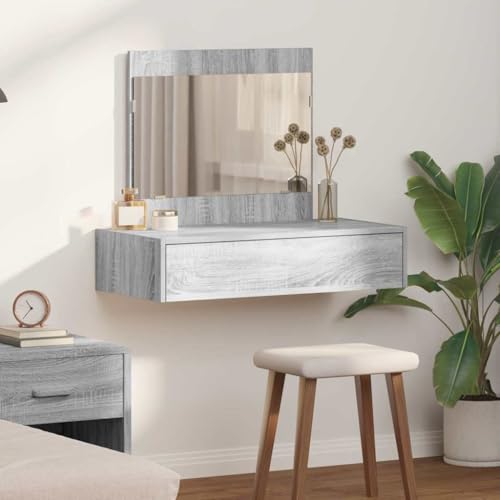 HOMEELIKE Schminktisch mit Schubladen Grau 83 x 40 x 70 cm Holzwerkstoff HOMEELIKE Schminktisch mit Schubladen Grau 83 x 40 x 70 cm Holzwerkstoff von HOMEELIKE