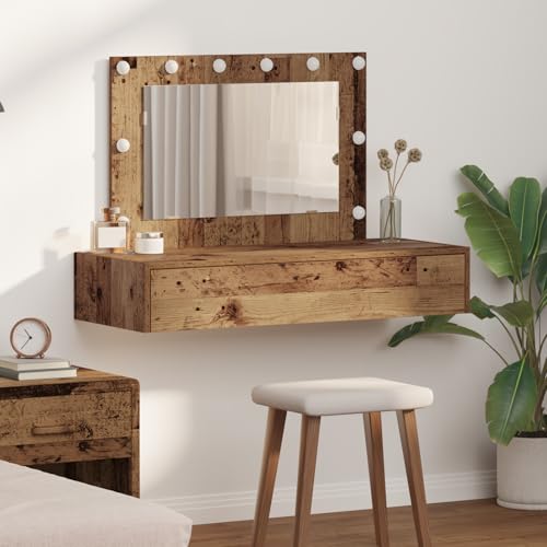HOMEELIKE Schminktisch mit Speicher Braun 100 x 40 x 70 cm Holzwerkstoff HOMEELIKE Schminktisch mit Speicher Braun 100 x 40 x 70 cm Holzwerkstoff von HOMEELIKE