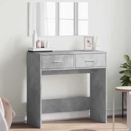 HOMEELIKE Schminktisch mit Spiegel Betongrau 80x39x80 cm von HOMEELIKE
