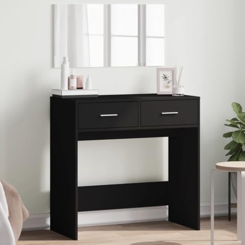 HOMEELIKE Schminktisch mit Spiegel Schwarz 80x39x80 cm von HOMEELIKE