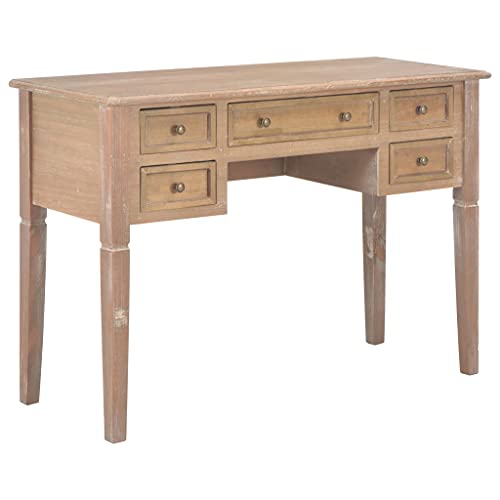 HOMEELIKE Schreibtisch Braun 109,5 x 45 x 77,5 cm Holz von HOMEELIKE