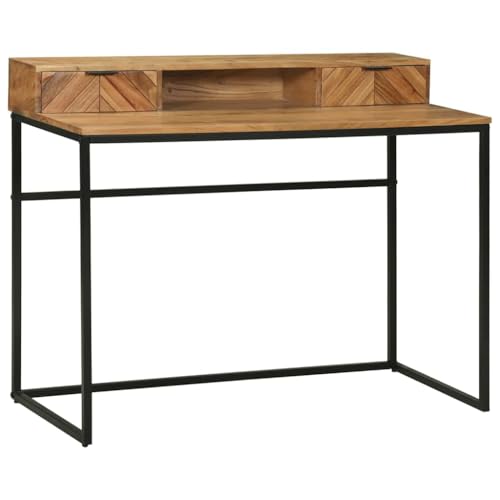 HOMEELIKE Schreibtisch Braun 110 x 50 x 87 cm Massivholz Akazie von HOMEELIKE