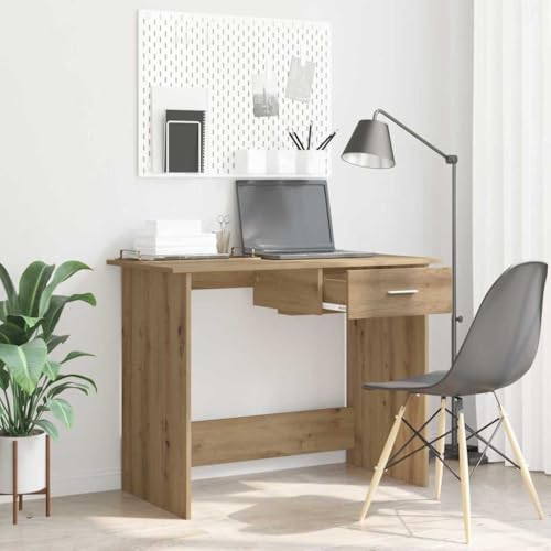 HOMEELIKE Schreibtisch Eiche handwerklich 100 x 50 x 76 cm Holzwerkstoff HOMEELIKE Schreibtisch Eiche handwerklich 100 x 50 x 76 cm Holzwerkstoff von HOMEELIKE