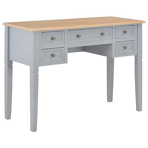 HOMEELIKE Schreibtisch Grau 109,5 x 45 x 77,5 cm Holz von HOMEELIKE
