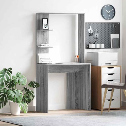 HOMEELIKE Schreibtisch Grau Sonoma 78,5 x 37 x 154,5 cm Holzwerkstoff von HOMEELIKE