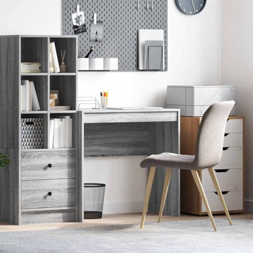 HOMEELIKE Schreibtisch Grau Sonoma 80 x 40 x 76 cm Holzwerkstoff von HOMEELIKE