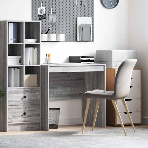HOMEELIKE Schreibtisch Grau Sonoma 80 x 50 x 76 cm Holzwerkstoff von HOMEELIKE