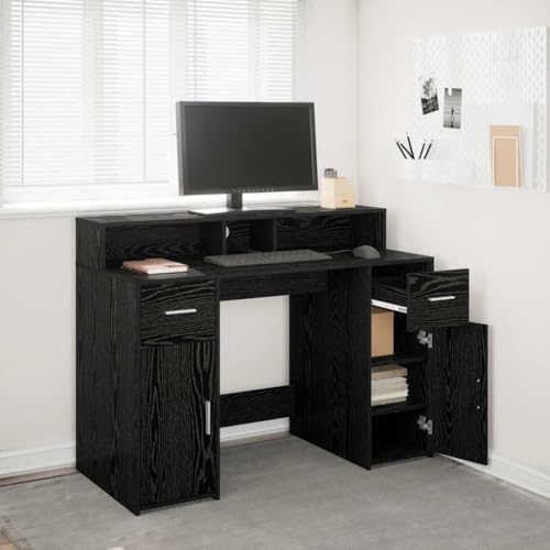 HOMEELIKE Schreibtisch Schwarze Eiche 120 x 55 x 91 cm Holzwerkstoff von HOMEELIKE