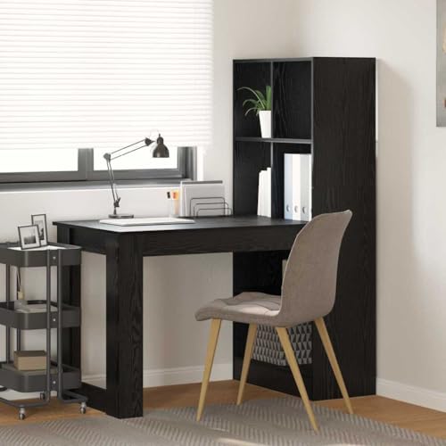 HOMEELIKE Schreibtisch Schwarze Eiche 122 x 67 x 145 cm Holzwerkstoff von HOMEELIKE