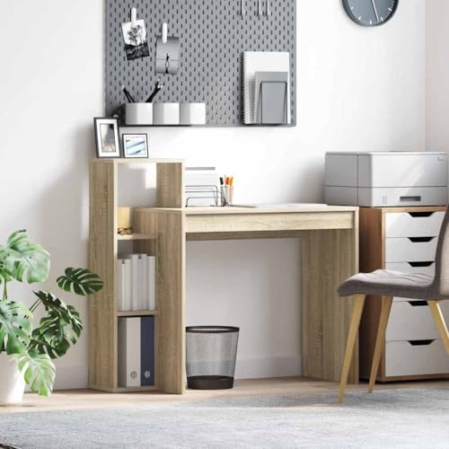 HOMEELIKE Schreibtisch Sonoma Eiche 100 x 40 x 90 cm Holzwerkstoff von HOMEELIKE