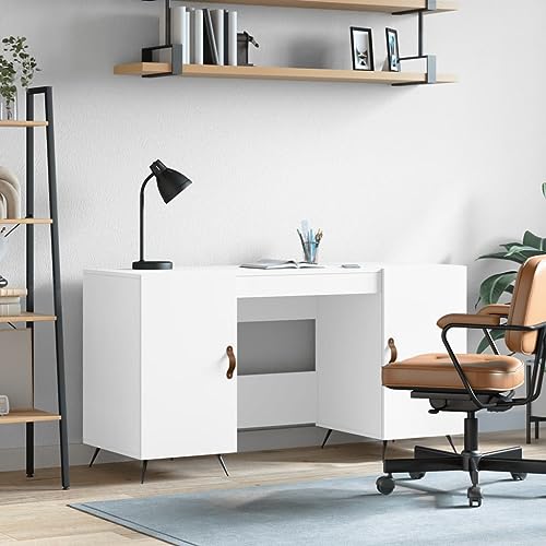 HOMEELIKE Schreibtisch Weiss 140x50x75 cm Holzwerkstoff von HOMEELIKE