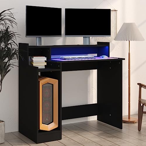 HOMEELIKE Schreibtisch mit LEDs Schwarz 97x45x90 cm Holzwerkstoff HOMEELIKE Schreibtisch mit LEDs Schwarz 97x45x90 cm Holzwerkstoff von HOMEELIKE