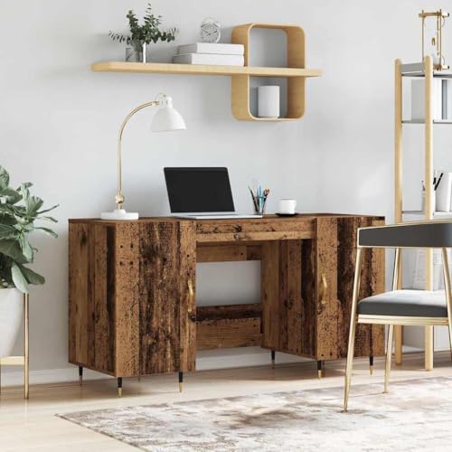 HOMEELIKE Schreibtisch mit Regal Altholz 140 x 50 x 75 cm Holzwerkstoff HOMEELIKE Schreibtisch mit Regal Altholz 140 x 50 x 75 cm Holzwerkstoff von HOMEELIKE
