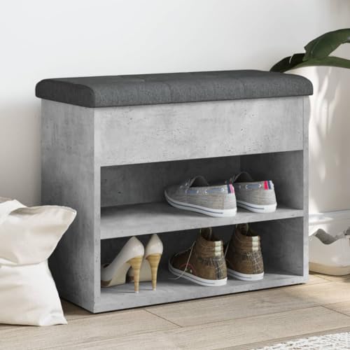 HOMEELIKE Schuhbank Betongrau 62x32x50 cm Holzwerkstoff von HOMEELIKE