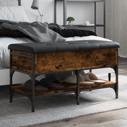 HOMEELIKE Schuhbank R?uchereiche 82x42x45 cm Holzwerkstoff von HOMEELIKE