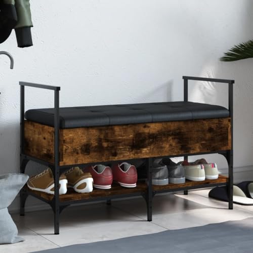 HOMEELIKE Schuhbank R?uchereiche 85,5x42x57,5 cm Holzwerkstoff von HOMEELIKE